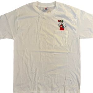 Vintage Rare CMK Records Embroidered Hanes Heavyweight Tee Size L Single Stitch